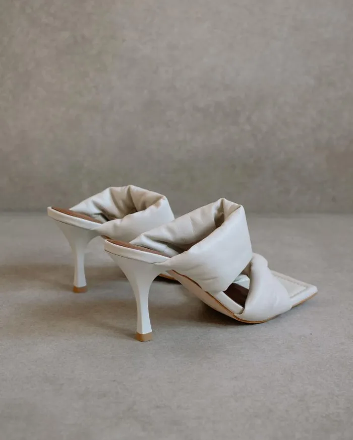 ALOHAS Mules Women Twist Strap 8211 OffWhite Leather Mules