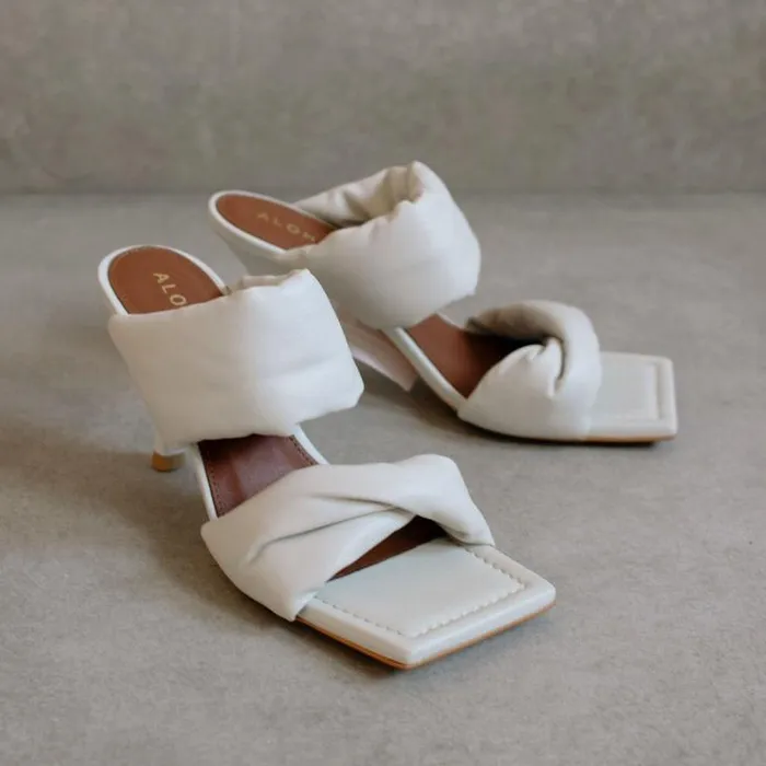ALOHAS Mules Women Twist Strap 8211 OffWhite Leather Mules