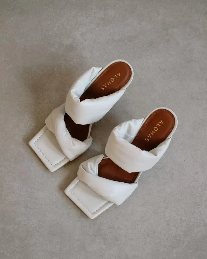 ALOHAS Mules Women Twist Strap 8211 OffWhite Leather Mules