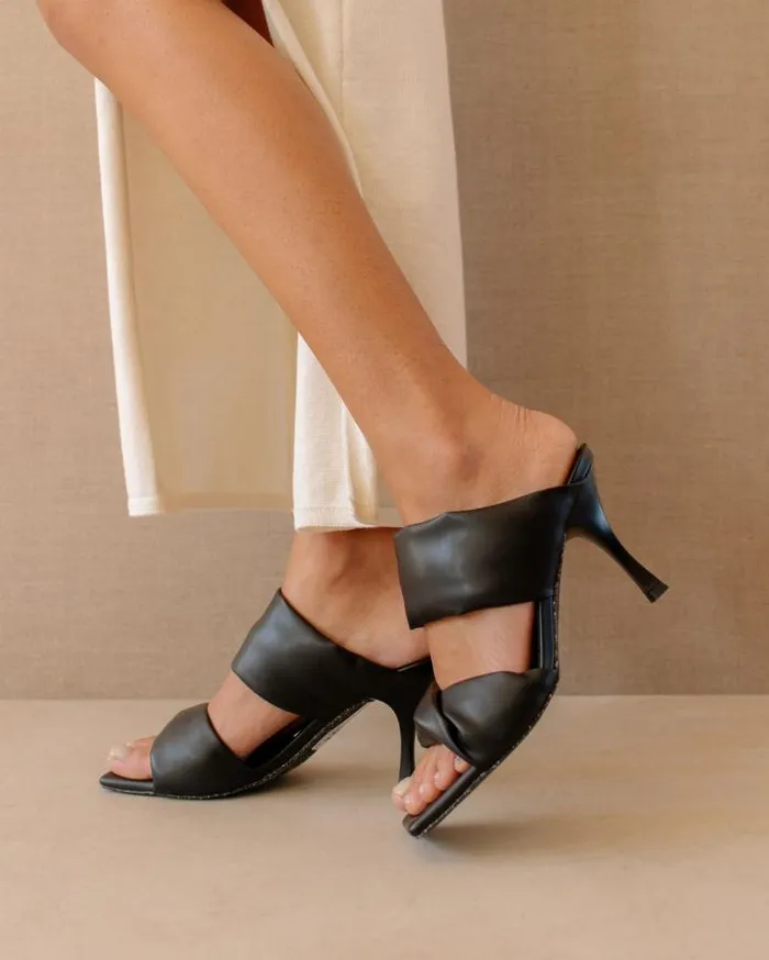 ALOHAS Mules Women Twist Strap Corn 8211 Black Vegan Leather Mules