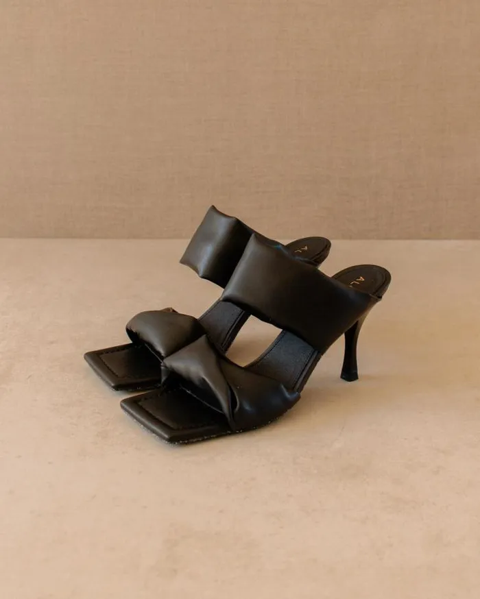 ALOHAS Mules Women Twist Strap Corn 8211 Black Vegan Leather Mules