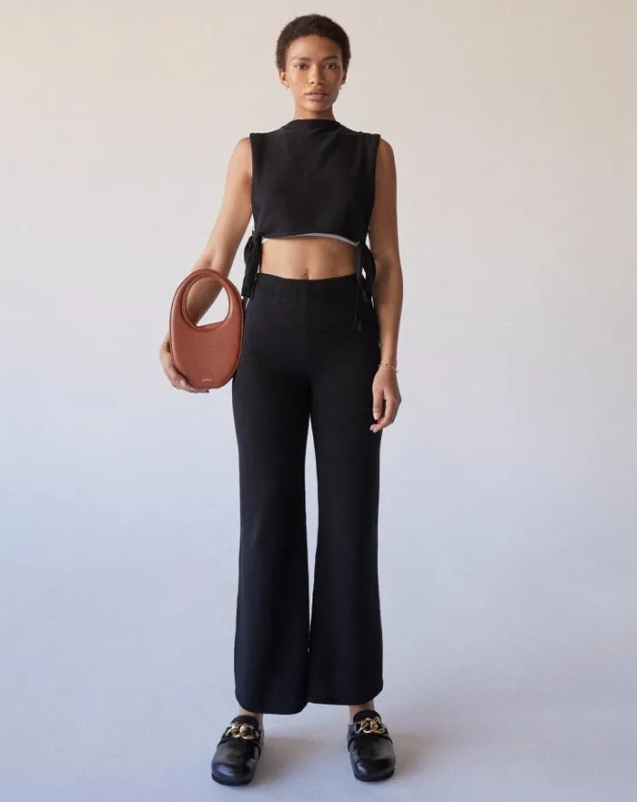 ALOHAS Pants Women Easy 8211 Black Knit Pants