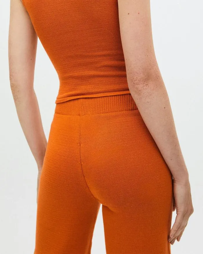 ALOHAS Pants Women Easy 8211 Orange Wide Leg Pants
