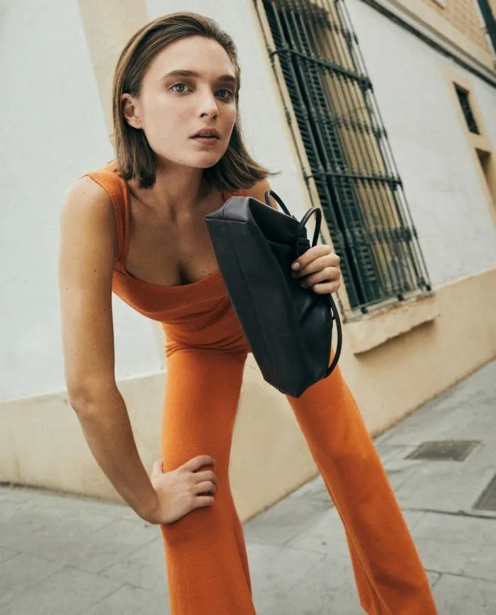 ALOHAS Pants Women Easy 8211 Orange Wide Leg Pants