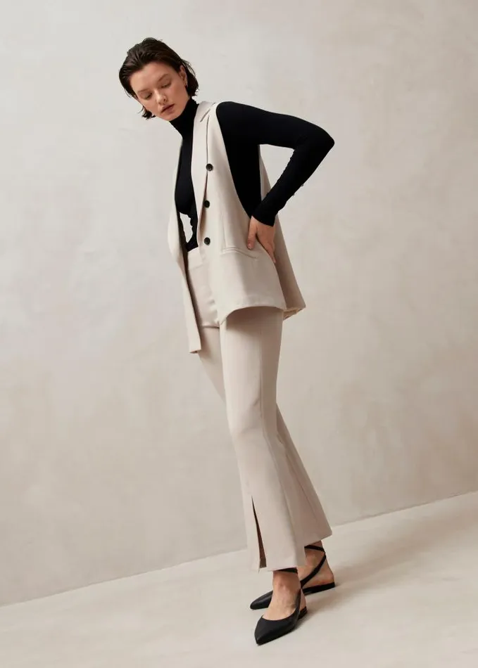 ALOHAS Pants Women Martina 8211 Beige Flare Pants