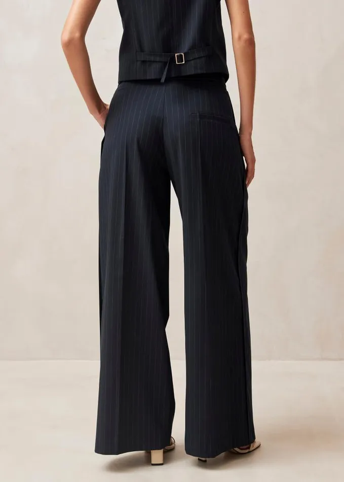 ALOHAS Pants Women Megan 8211 Navy Pinstripe Pants