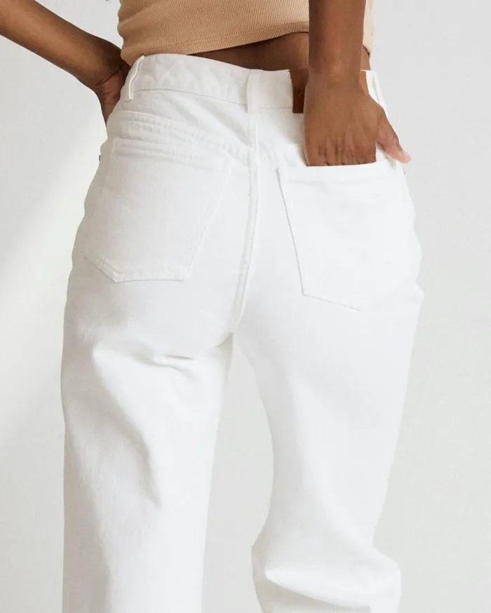 ALOHAS Pants Women Piano 8211 White Wide Leg Jeans