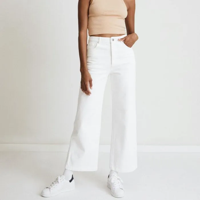 ALOHAS Pants Women Piano 8211 White Wide Leg Jeans