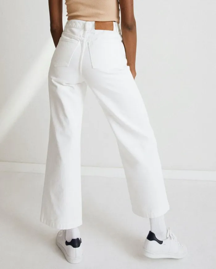 ALOHAS Pants Women Piano 8211 White Wide Leg Jeans