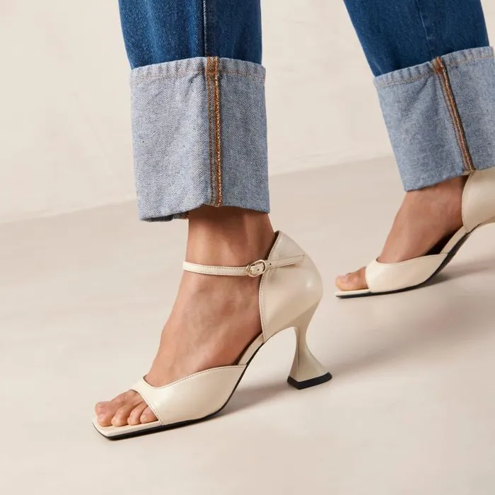 ALOHAS Pumps Women Beijos 8211 Cream Ankle Strap Heels