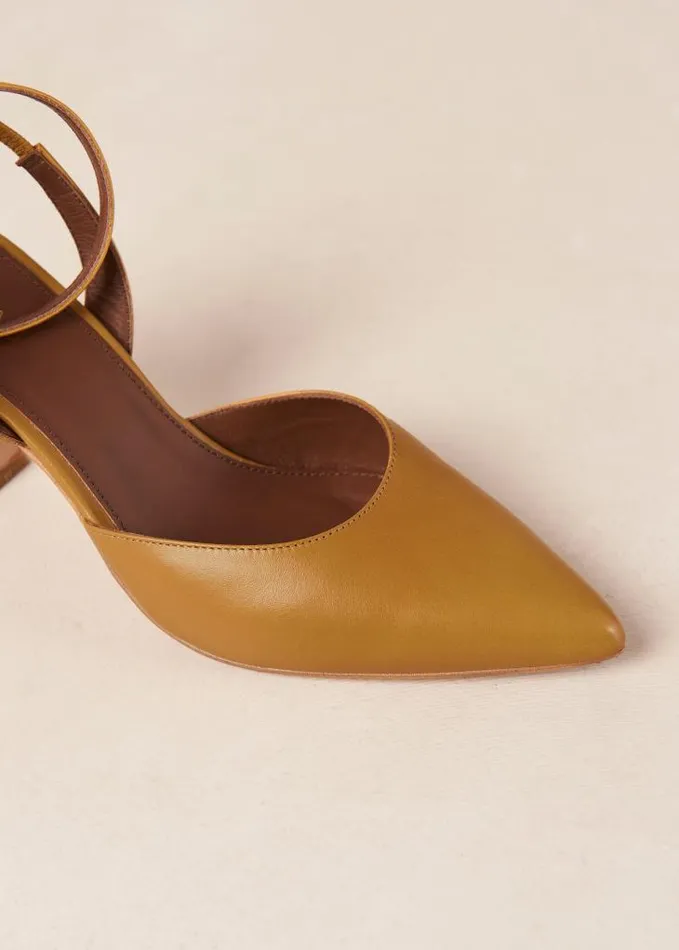 ALOHAS Pumps Women Cinderella 8211 Yellow Leather Pumps