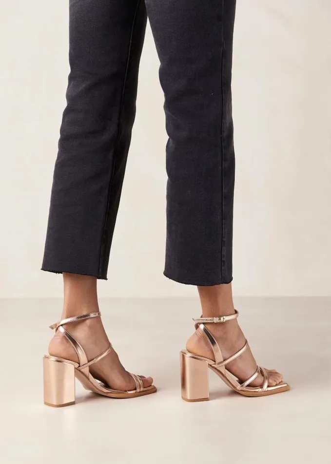 ALOHAS Sandals Women Alexa 8211 Pink Metallic Vegan Sandals