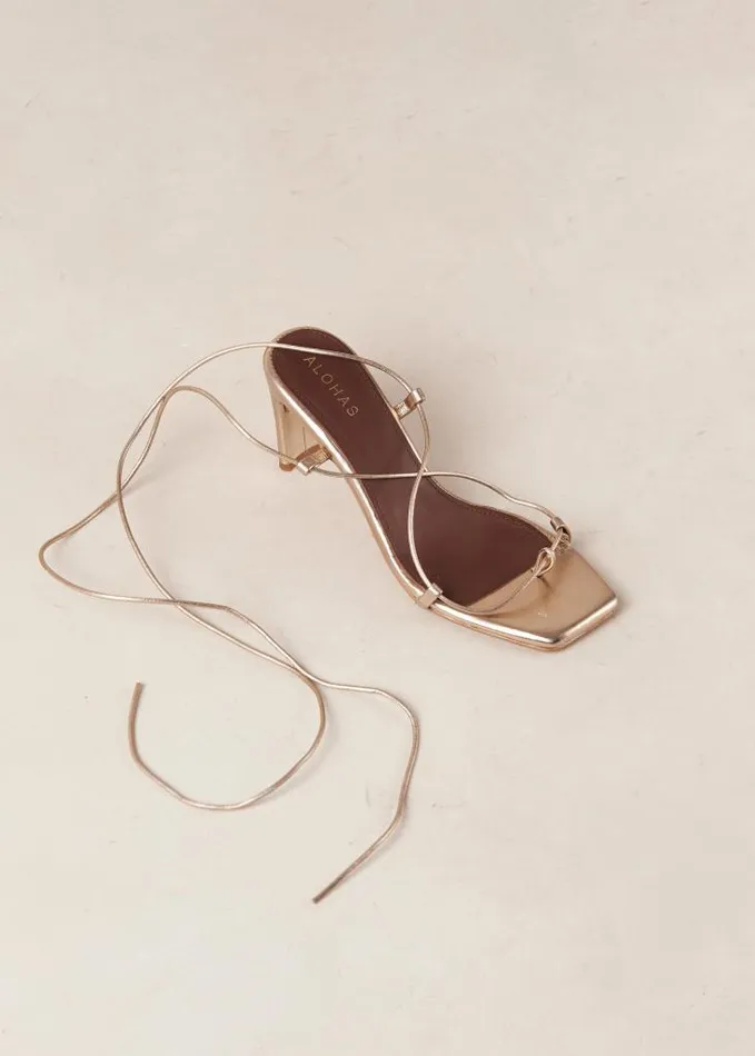 ALOHAS Sandals Women Bellini 8211 Gold Leather Sandals