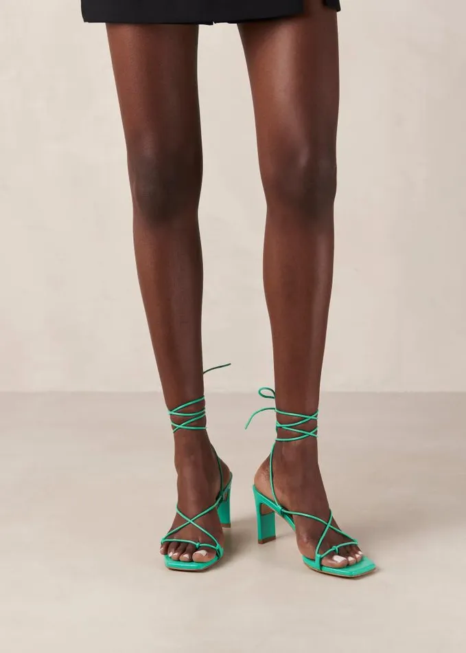 ALOHAS Sandals Women Bellini Shiny 8211 Green Leather Sandals