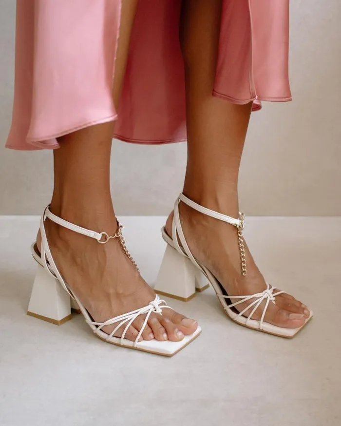 ALOHAS Sandals Women Cactus 8211 White Leather Sandals