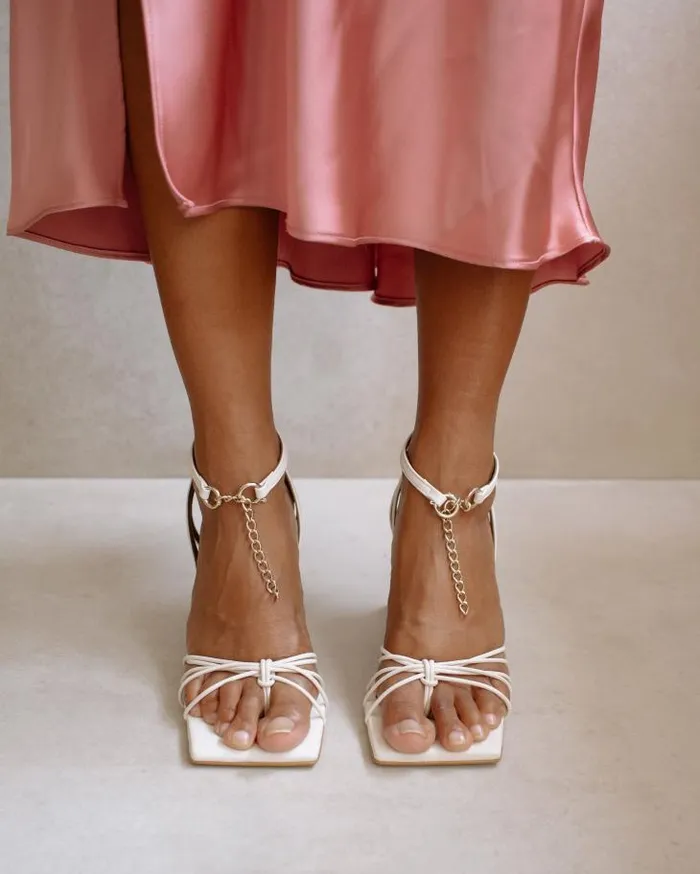 ALOHAS Sandals Women Cactus 8211 White Leather Sandals