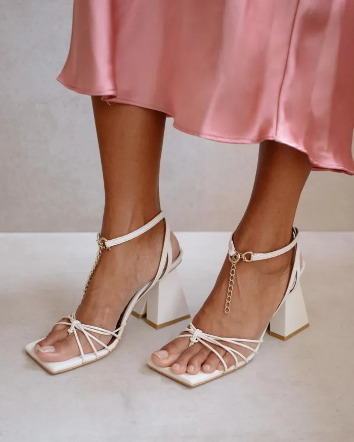 ALOHAS Sandals Women Cactus 8211 White Leather Sandals