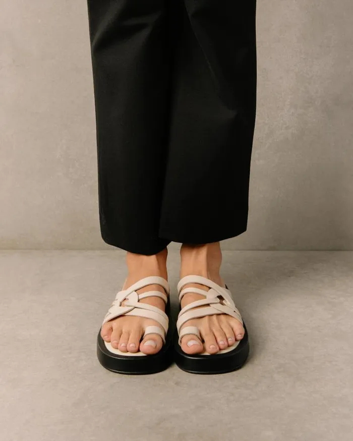 ALOHAS Sandals Women Cool 8211 White Leather Sandals