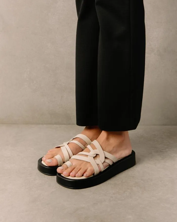 ALOHAS Sandals Women Cool 8211 White Leather Sandals