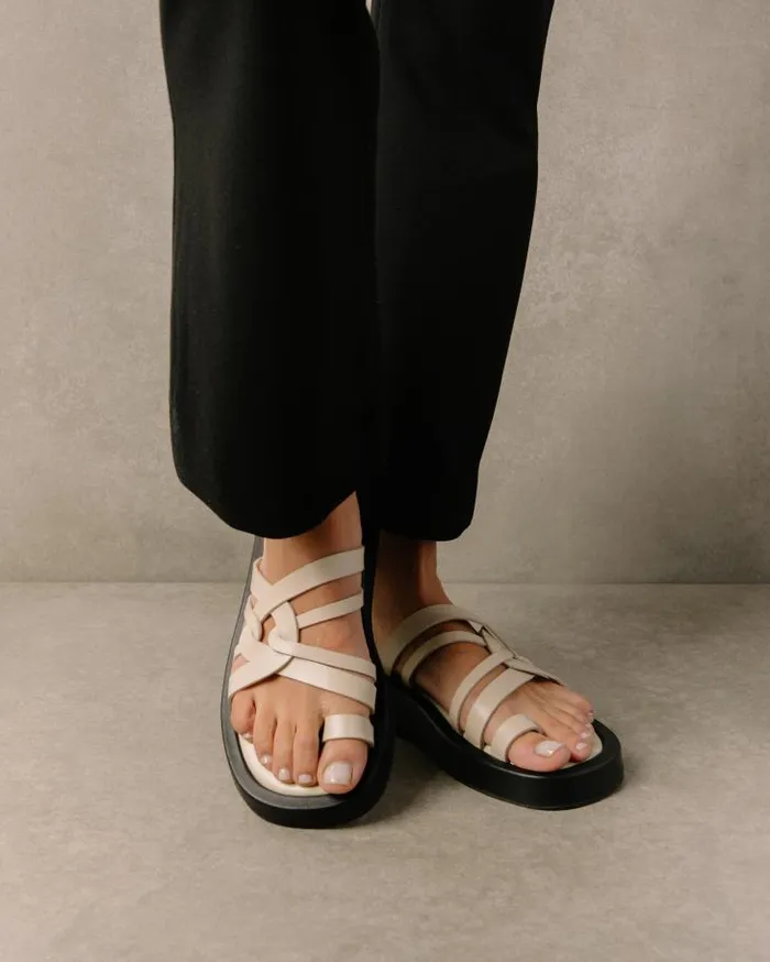 ALOHAS Sandals Women Cool 8211 White Leather Sandals