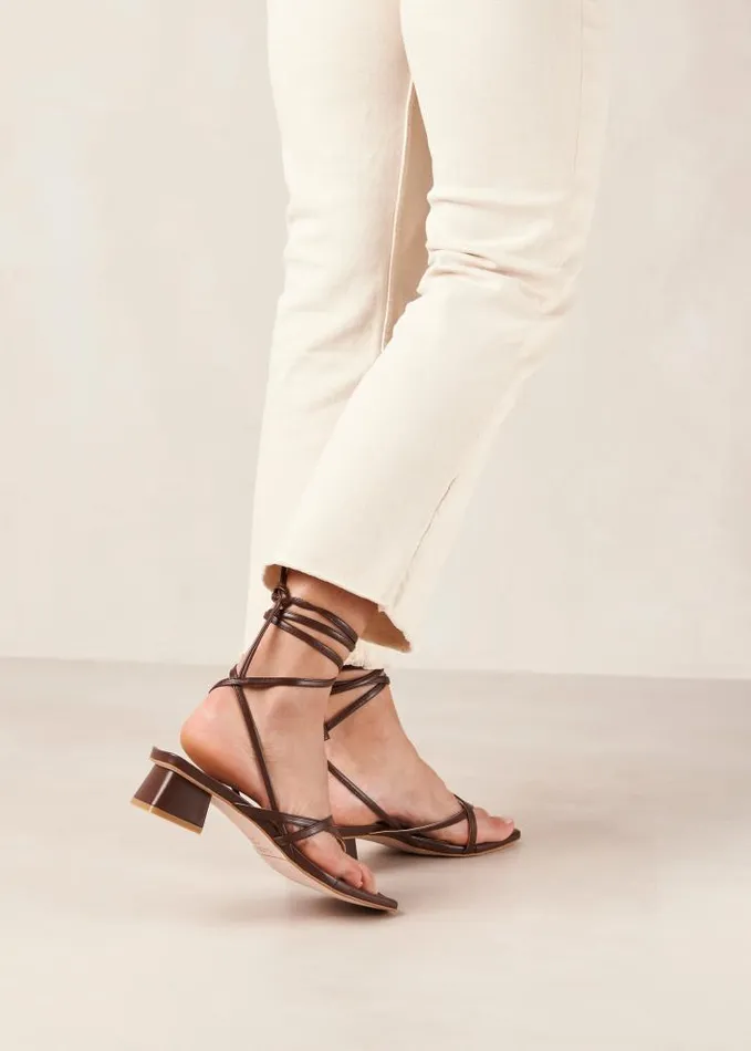 ALOHAS Sandals Women Elio 8211 Brown Vegan Leather Sandals