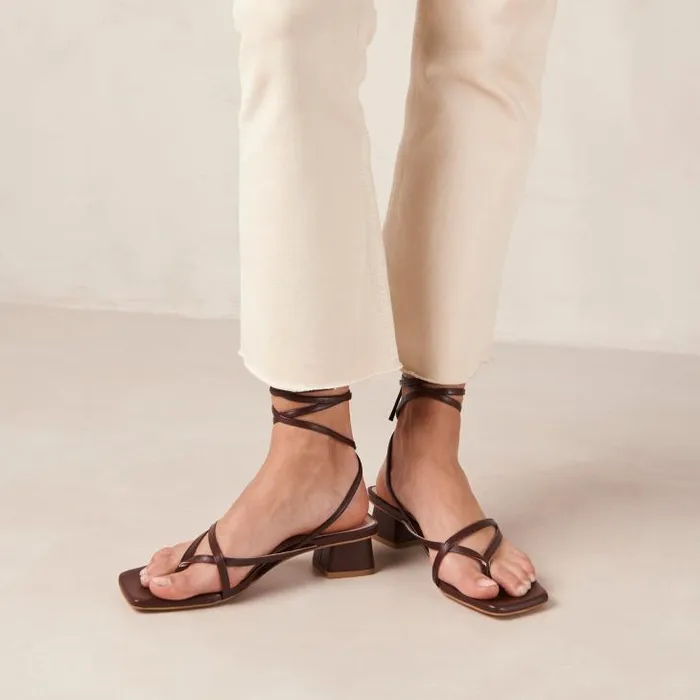 ALOHAS Sandals Women Elio 8211 Brown Vegan Leather Sandals