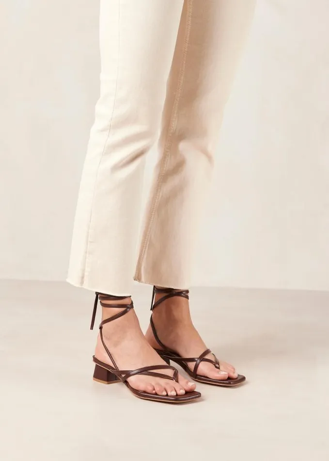 ALOHAS Sandals Women Elio 8211 Brown Vegan Leather Sandals
