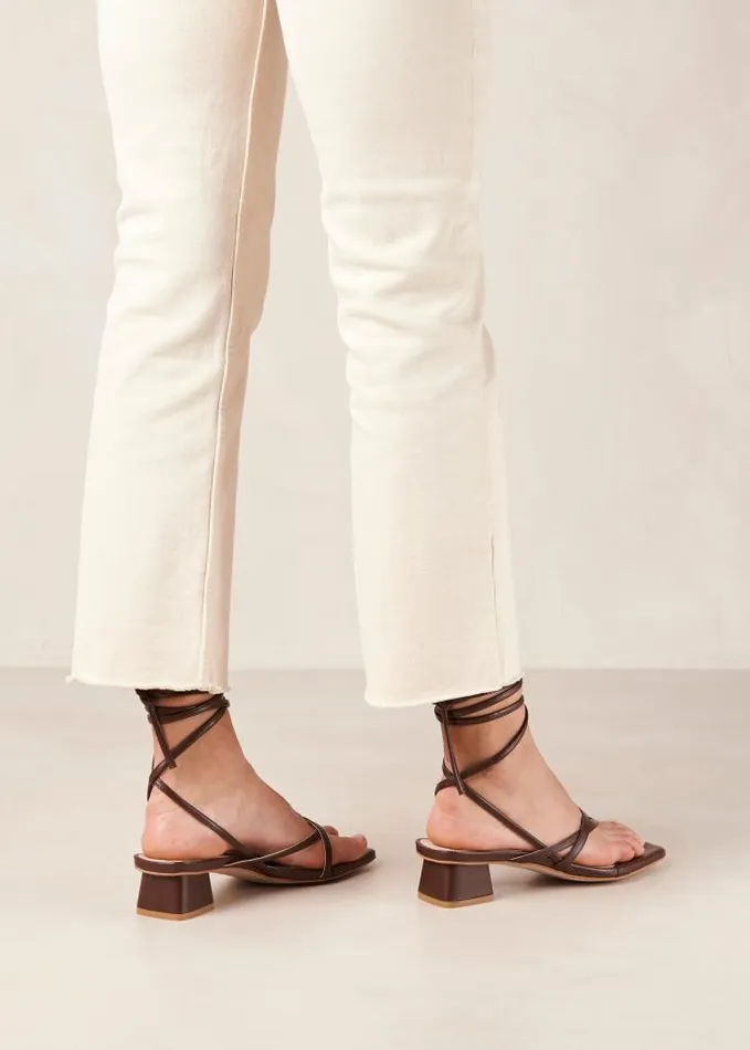 ALOHAS Sandals Women Elio 8211 Brown Vegan Leather Sandals