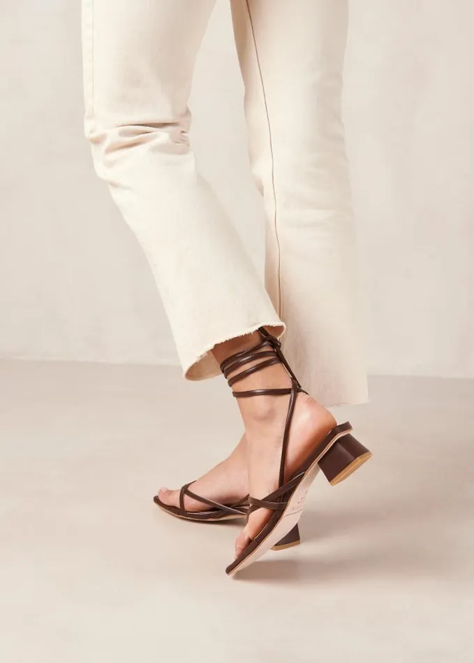 ALOHAS Sandals Women Elio 8211 Brown Vegan Leather Sandals