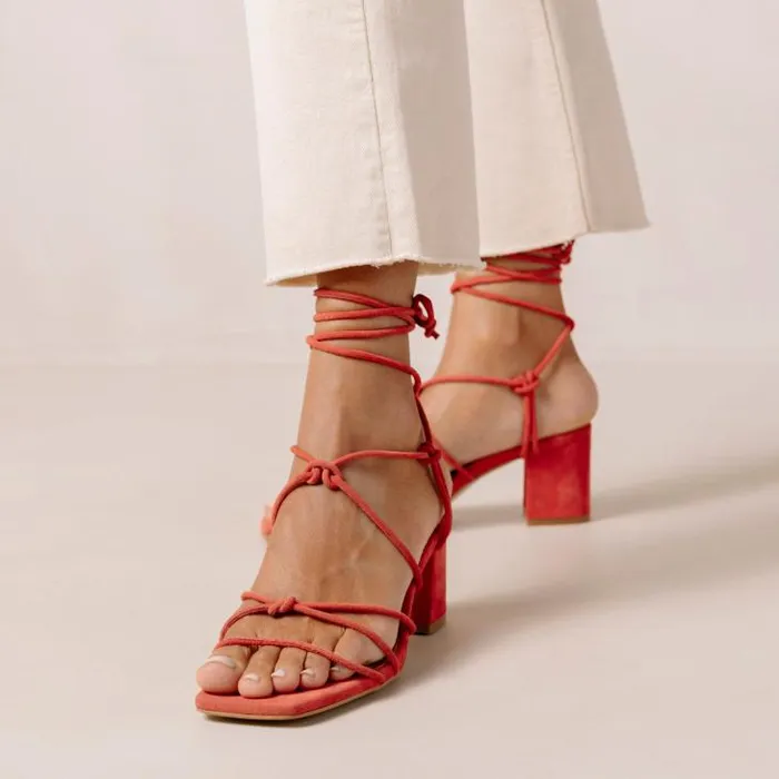 ALOHAS Sandals Women Paloma 8211 Orange Suede Sandals