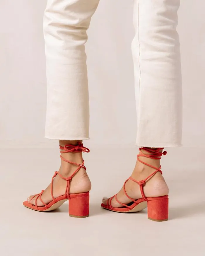 ALOHAS Sandals Women Paloma 8211 Orange Suede Sandals