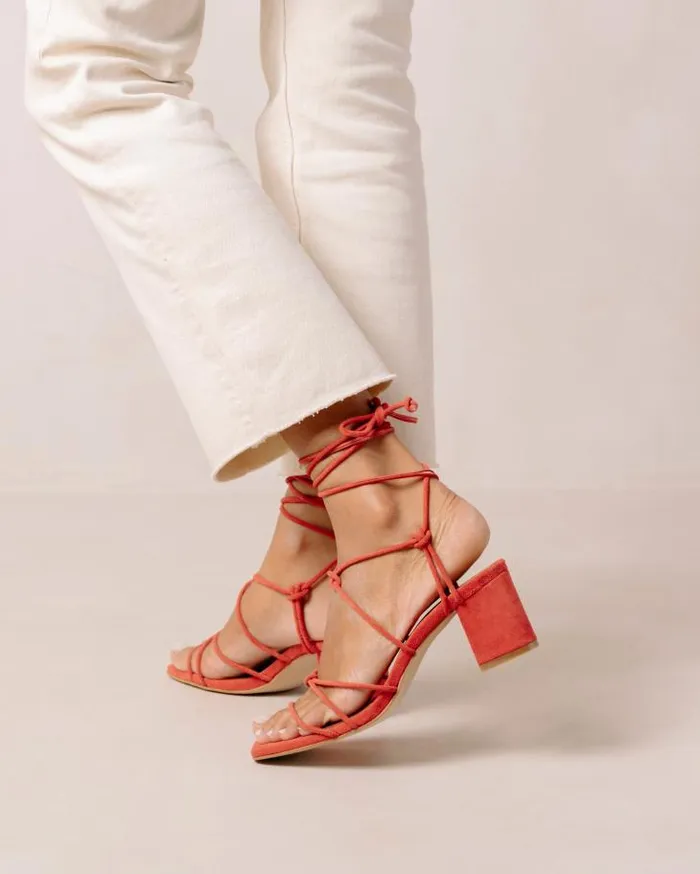ALOHAS Sandals Women Paloma 8211 Orange Suede Sandals