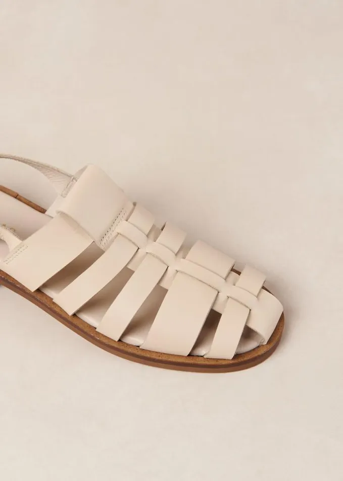ALOHAS Sandals Women Perry 8211 Cream Leather Sandals