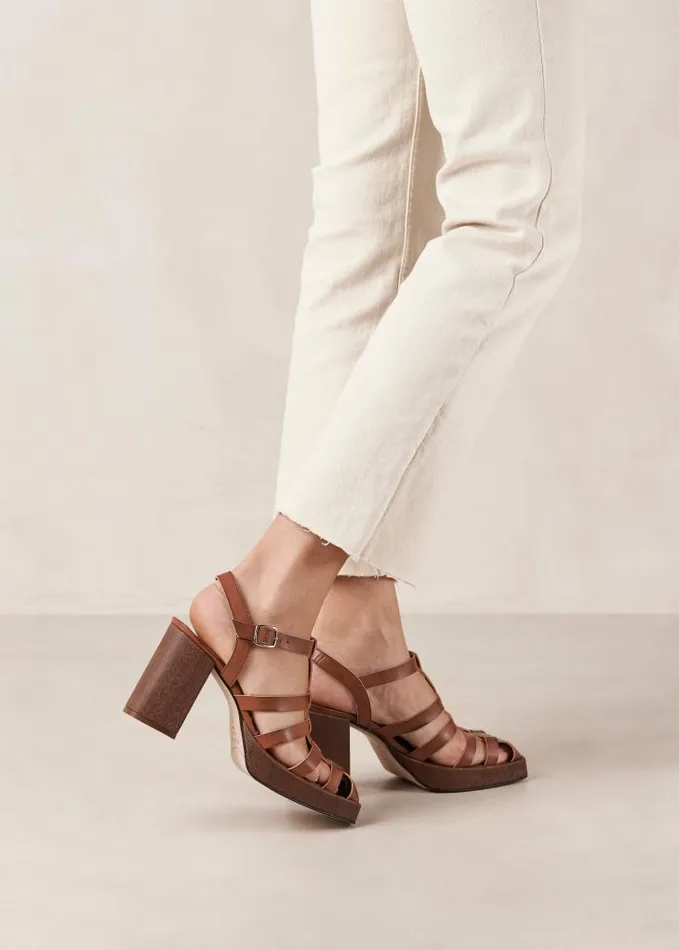 ALOHAS Sandals Women Rollers 8211 Brown Vegan Leather Sandals