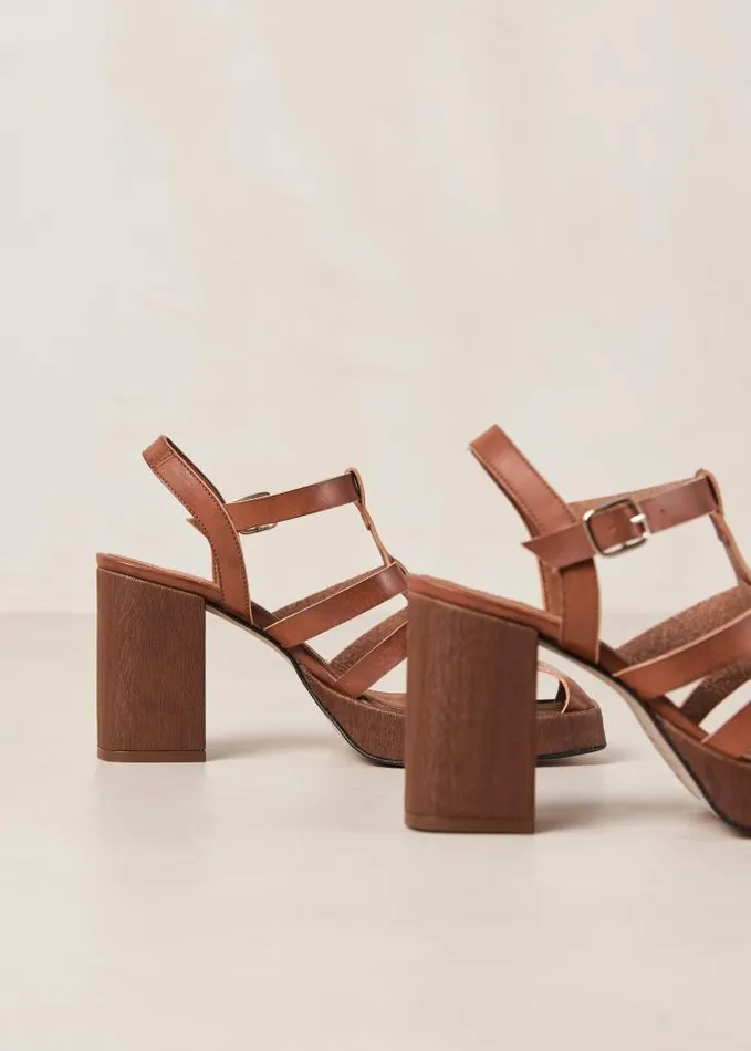ALOHAS Sandals Women Rollers 8211 Brown Vegan Leather Sandals