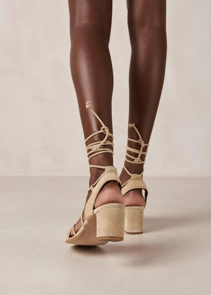 ALOHAS Sandals Women Sophie 8211 Beige Suede Sandals