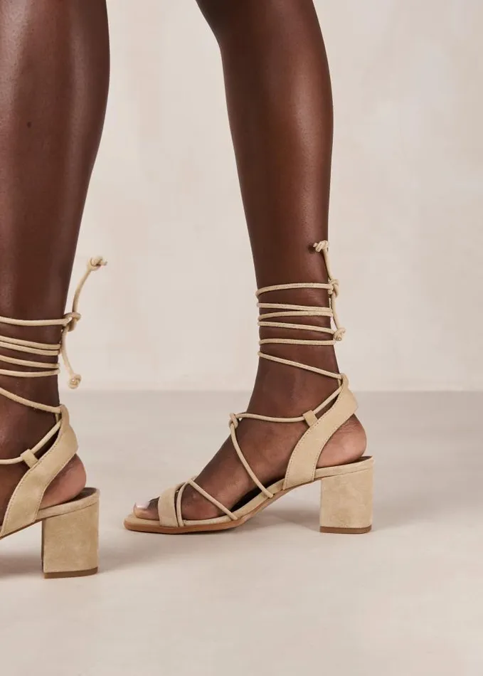 ALOHAS Sandals Women Sophie 8211 Beige Suede Sandals