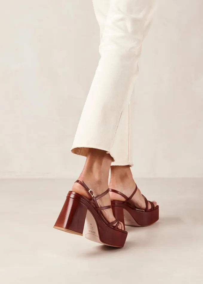 ALOHAS Sandals Women Talina 8211 Brown Vegan Leather Sandals