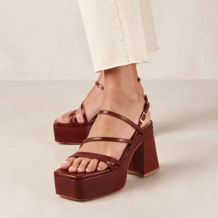 ALOHAS Sandals Women Talina 8211 Brown Vegan Leather Sandals