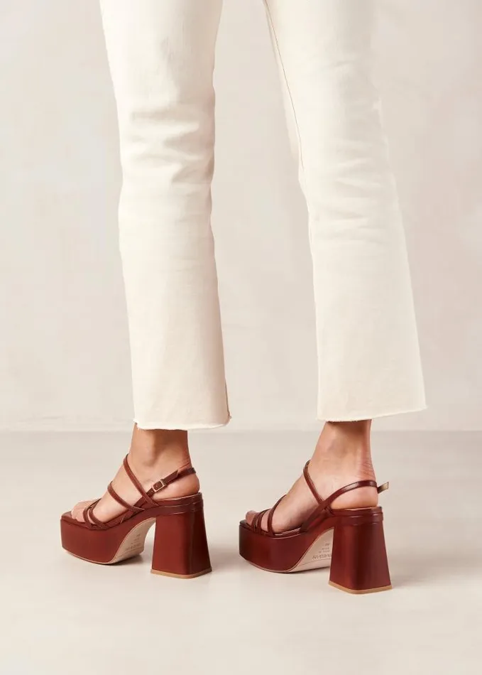 ALOHAS Sandals Women Talina 8211 Brown Vegan Leather Sandals