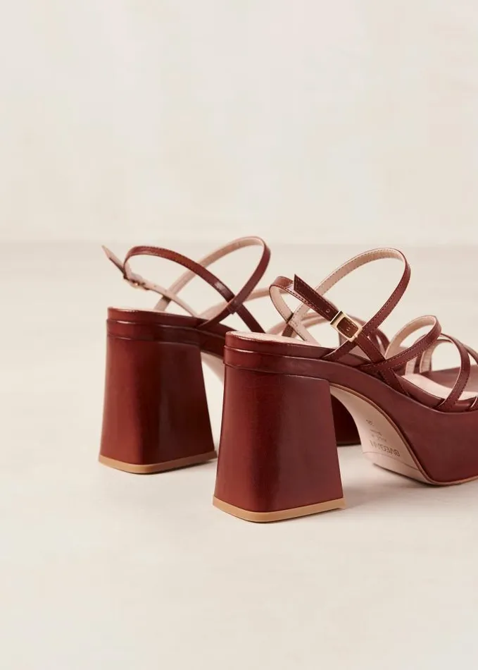 ALOHAS Sandals Women Talina 8211 Brown Vegan Leather Sandals