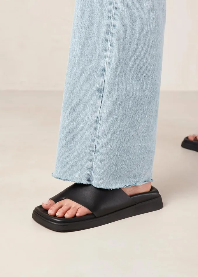 ALOHAS Sandals Women Toe Ring Flop Black