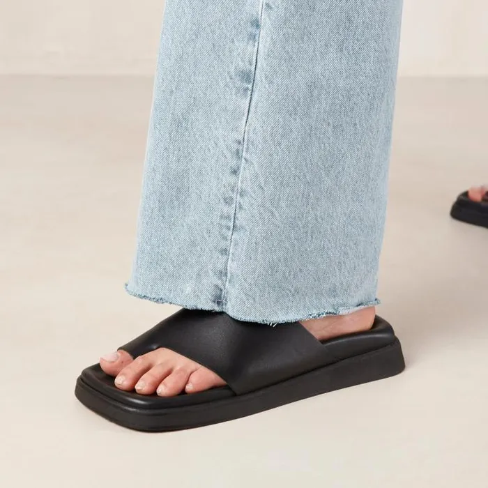 ALOHAS Sandals Women Toe Ring Flop Black