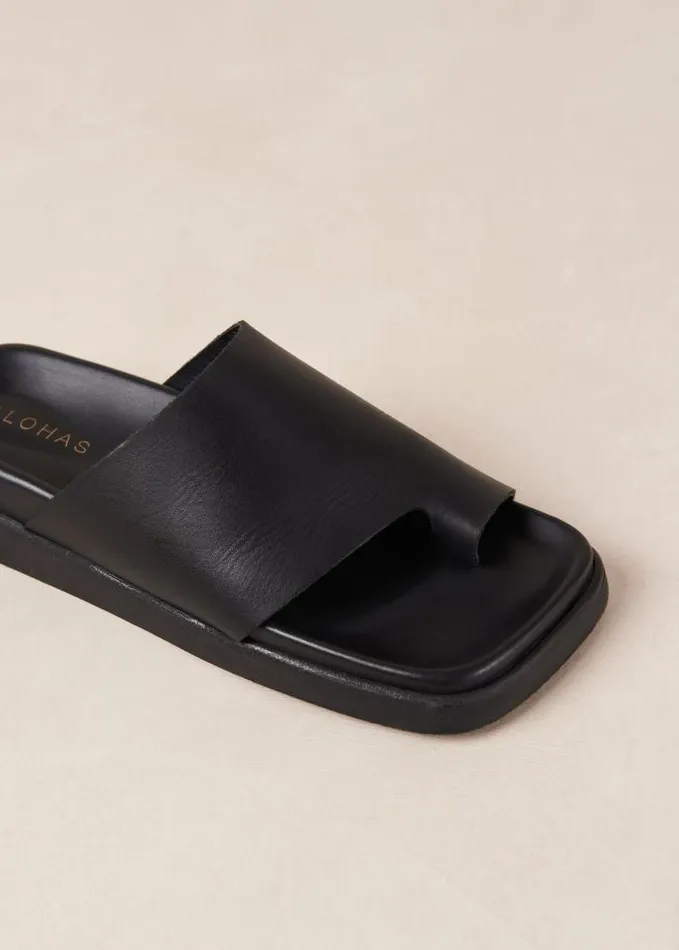 ALOHAS Sandals Women Toe Ring Flop Black