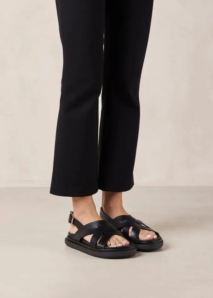 ALOHAS Sandals Women Trunca 8211 Black Leather Sandals