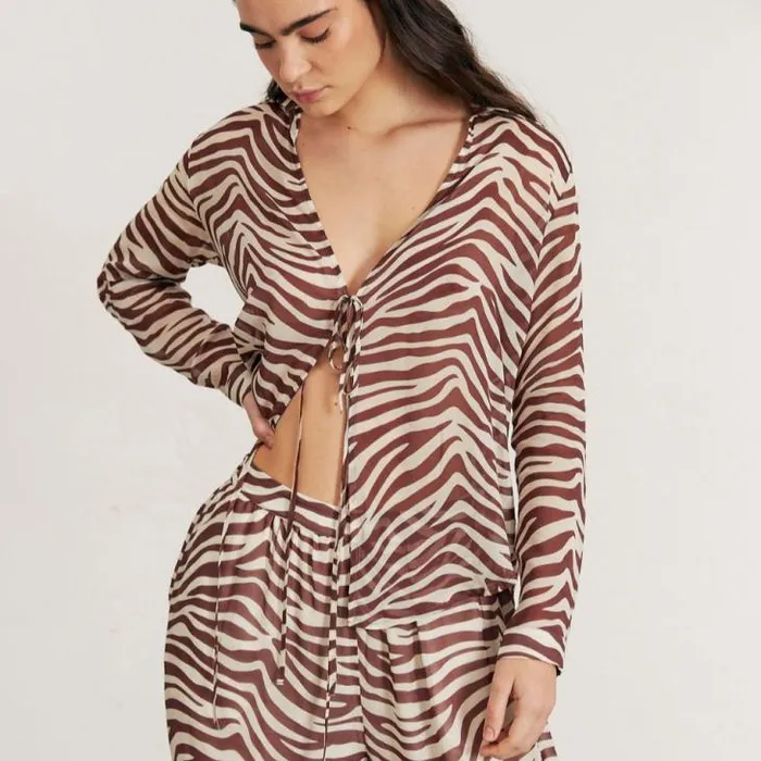 ALOHAS Shirts Women Rumours 8211 Brown And White Top