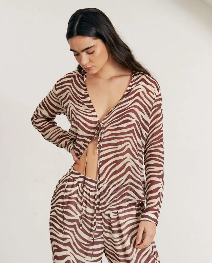 ALOHAS Shirts Women Rumours 8211 Brown And White Top