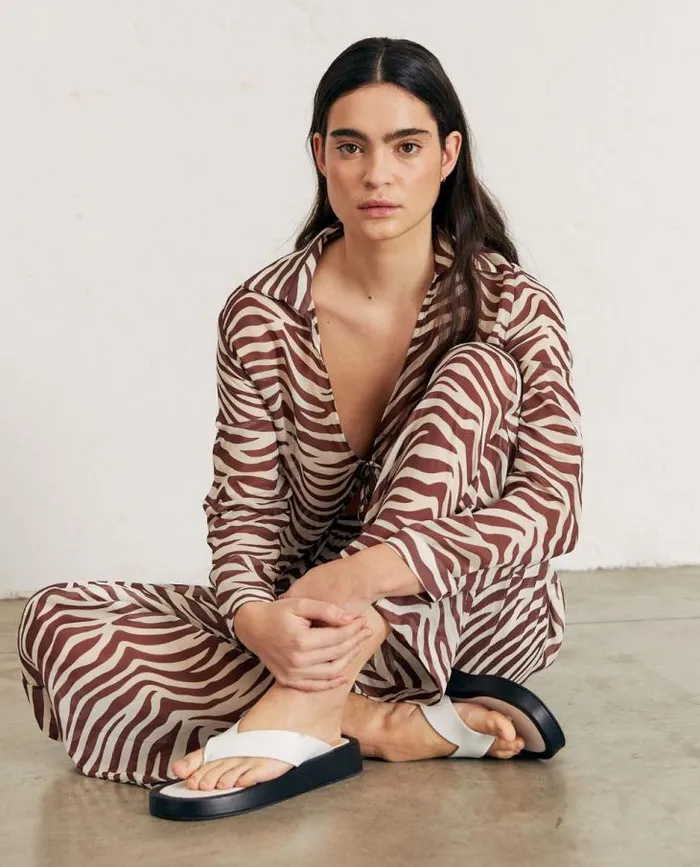 ALOHAS Shirts Women Rumours 8211 Brown And White Top