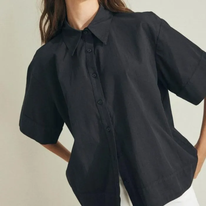 ALOHAS Shirts Women Zeal 8211 Black Cotton Shirt