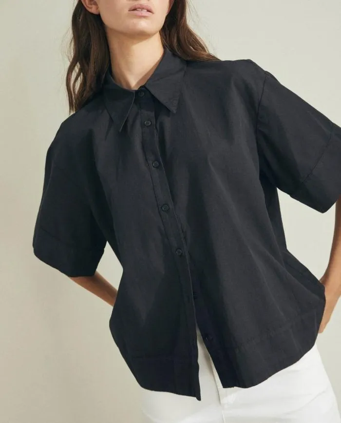 ALOHAS Shirts Women Zeal 8211 Black Cotton Shirt